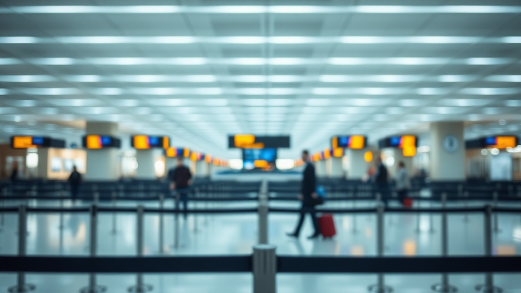 공항 입국장의 세관 신고 및 검사 구역 전경